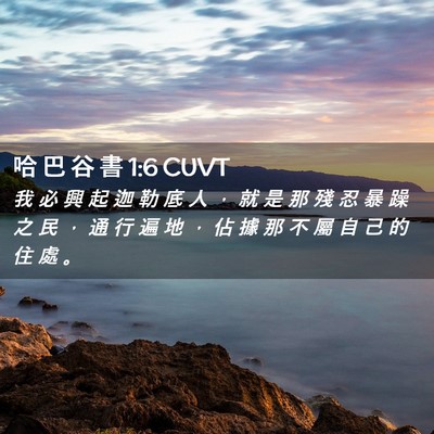 Picture 02 - 哈 巴 谷 書 1:6 CUVT - 我 必 興 起 迦 勒 底 人 ， 就 是 那 - Bible Verse Picture
