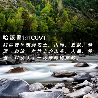 Picture 02 - 哈 該 書 1:11 CUVT - 我 命 乾 旱 臨 到 地 土 、 山 岡 、 - Bible Verse Picture