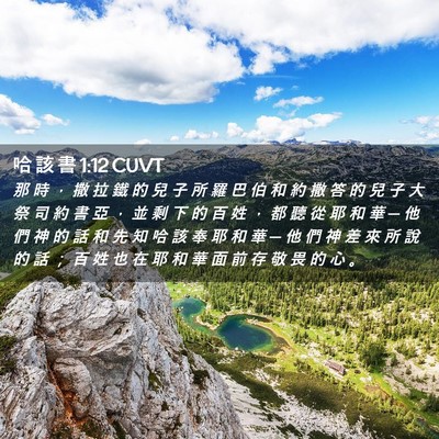 Picture 02 - 哈 該 書 1:12 CUVT - 那 時 ， 撒 拉 鐵 的 兒 子 所 羅 巴 - Bible Verse Picture