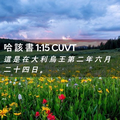 Picture 02 - 哈 該 書 1:15 CUVT - 這 是 在 大 利 烏 王 第 二 年 六 月 - Bible Verse Picture