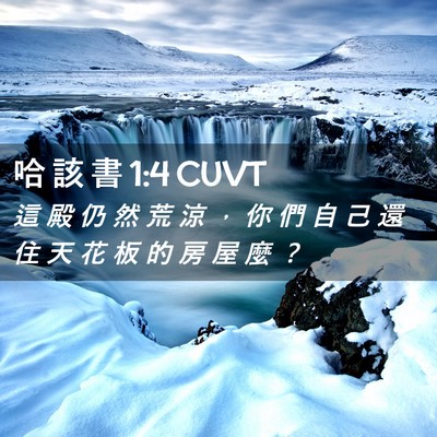 Picture 02 - 哈 該 書 1:4 CUVT - 這 殿 仍 然 荒 涼 ， 你 們 自 己 還 - Bible Verse Picture