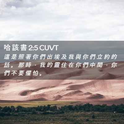 Picture 02 - 哈 該 書 2:5 CUVT - 這 是 照 著 你 們 出 埃 及 我 與 你 - Bible Verse Picture