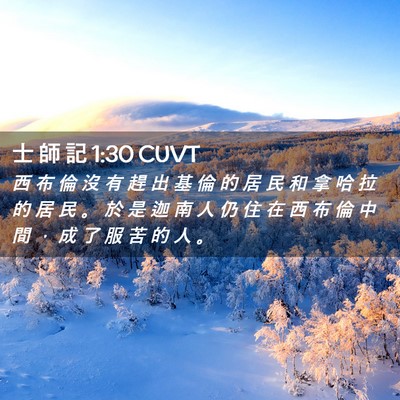 Picture 02 - 士 師 記 1:30 CUVT - 西 布 倫 沒 有 趕 出 基 倫 的 居 民 - Bible Verse Picture