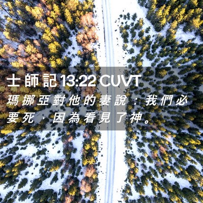 Picture 02 - 士 師 記 13:22 CUVT - 瑪 挪 亞 對 他 的 妻 說 ： 我 們 必 - Bible Verse Picture