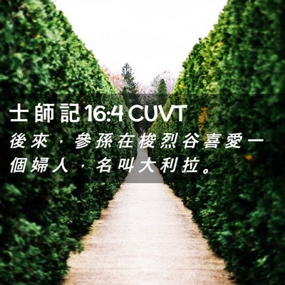 Picture 02 - 士 師 記 16:4 CUVT - 後 來 ， 參 孫 在 梭 烈 谷 喜 愛 一 - Bible Verse Picture