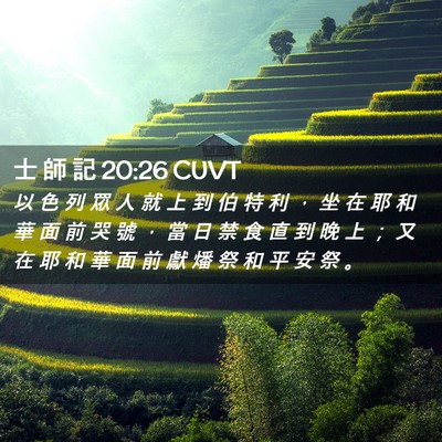 Picture 02 - 士 師 記 20:26 CUVT - 以 色 列 眾 人 就 上 到 伯 特 利 ， - Bible Verse Picture