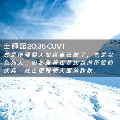 Picture 02 - 士 師 記 20:36 CUVT - 於 是 便 雅 憫 人 知 道 自 己 敗 了 - Bible Verse Picture