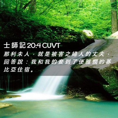 Picture 02 - 士 師 記 20:4 CUVT - 那 利 未 人 ， 就 是 被 害 之 婦 人 - Bible Verse Picture