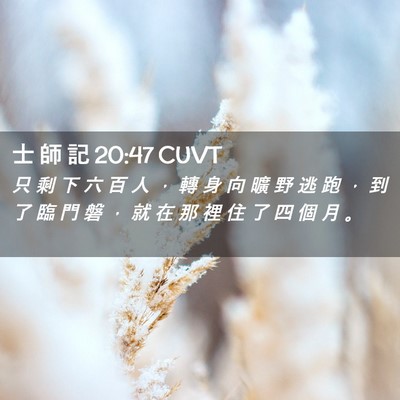 Picture 02 - 士 師 記 20:47 CUVT - 只 剩 下 六 百 人 ， 轉 身 向 曠 野 - Bible Verse Picture