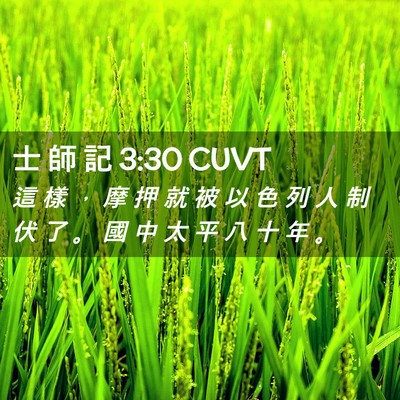 Picture 02 - 士 師 記 3:30 CUVT - 這 樣 ， 摩 押 就 被 以 色 列 人 制 - Bible Verse Picture