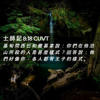 Picture 02 - 士 師 記 8:18 CUVT - 基 甸 問 西 巴 和 撒 慕 拿 說 ： 你 - Bible Verse Picture