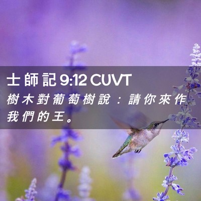 Picture 02 - 士 師 記 9:12 CUVT - 樹 木 對 葡 萄 樹 說 ： 請 你 來 作 - Bible Verse Picture