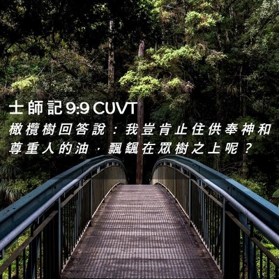 Picture 02 - 士 師 記 9:9 CUVT - 橄 欖 樹 回 答 說 ： 我 豈 肯 止 住 - Bible Verse Picture