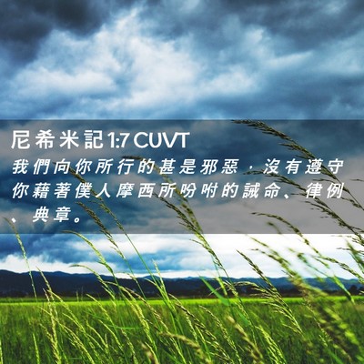 Picture 02 - 尼 希 米 記 1:7 CUVT - 我 們 向 你 所 行 的 甚 是 邪 惡 ， - Bible Verse Picture