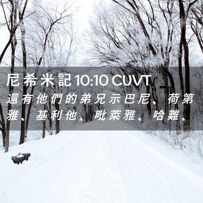 Picture 02 - 尼 希 米 記 10:10 CUVT - 還 有 他 們 的 弟 兄 示 巴 尼 、 荷 - Bible Verse Picture
