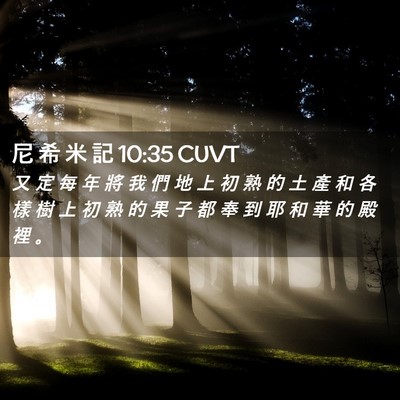 Picture 02 - 尼 希 米 記 10:35 CUVT - 又 定 每 年 將 我 們 地 上 初 熟 的 - Bible Verse Picture