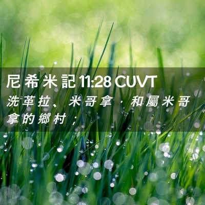Picture 02 - 尼 希 米 記 11:28 CUVT - 洗 革 拉 、 米 哥 拿 ， 和 屬 米 哥 - Bible Verse Picture