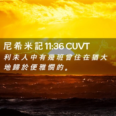 Picture 02 - 尼 希 米 記 11:36 CUVT - 利 未 人 中 有 幾 班 曾 住 在 猶 大 - Bible Verse Picture