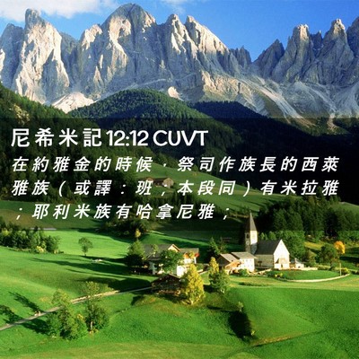 Picture 02 - 尼 希 米 記 12:12 CUVT - 在 約 雅 金 的 時 候 ， 祭 司 作 族 - Bible Verse Picture