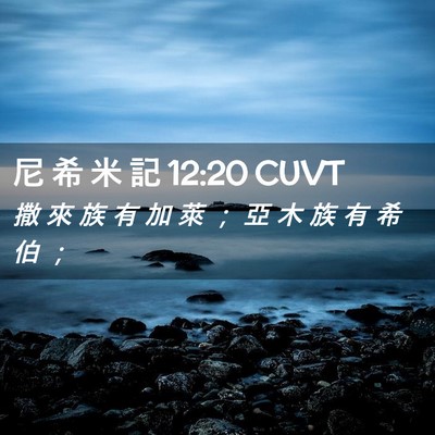 Picture 02 - 尼 希 米 記 12:20 CUVT - 撒 來 族 有 加 萊 ； 亞 木 族 有 希 - Bible Verse Picture