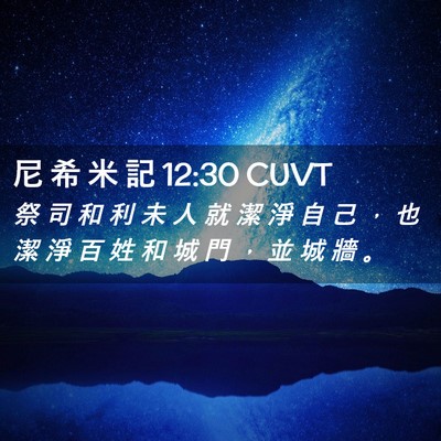 Picture 02 - 尼 希 米 記 12:30 CUVT - 祭 司 和 利 未 人 就 潔 淨 自 己 ， - Bible Verse Picture