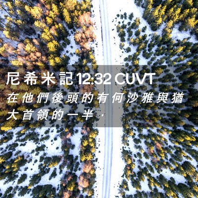 Picture 02 - 尼 希 米 記 12:32 CUVT - 在 他 們 後 頭 的 有 何 沙 雅 與 猶 - Bible Verse Picture