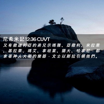 Picture 02 - 尼 希 米 記 12:36 CUVT - 又 有 撒 迦 利 亞 的 弟 兄 示 瑪 雅 - Bible Verse Picture
