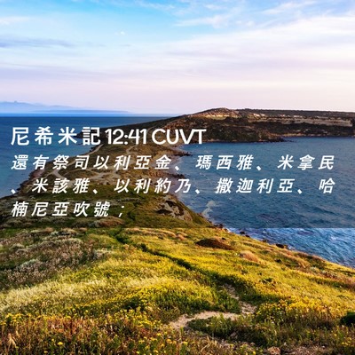 Picture 02 - 尼 希 米 記 12:41 CUVT - 還 有 祭 司 以 利 亞 金 、 瑪 西 雅 - Bible Verse Picture