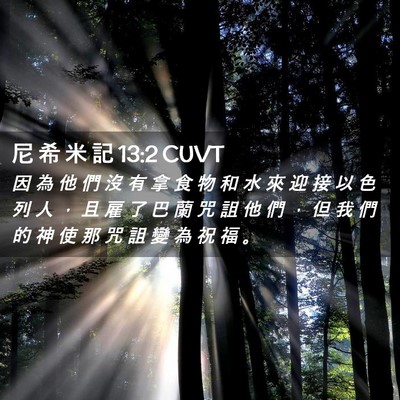 Picture 02 - 尼 希 米 記 13:2 CUVT - 因 為 他 們 沒 有 拿 食 物 和 水 來 - Bible Verse Picture
