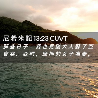 Picture 02 - 尼 希 米 記 13:23 CUVT - 那 些 日 子 ， 我 也 見 猶 大 人 娶 - Bible Verse Picture