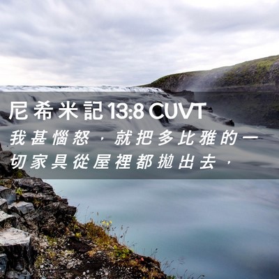 Picture 02 - 尼 希 米 記 13:8 CUVT - 我 甚 惱 怒 ， 就 把 多 比 雅 的 一 - Bible Verse Picture
