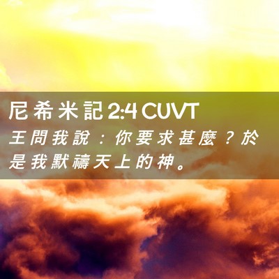 Picture 02 - 尼 希 米 記 2:4 CUVT - 王 問 我 說 ： 你 要 求 甚 麼 ？ 於 - Bible Verse Picture
