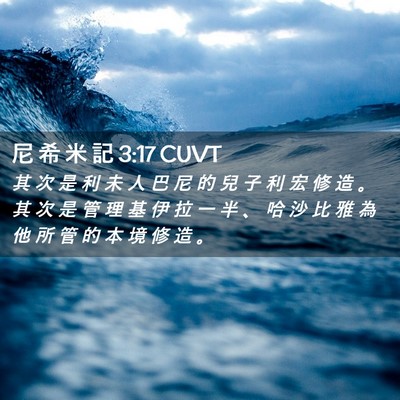Picture 02 - 尼 希 米 記 3:17 CUVT - 其 次 是 利 未 人 巴 尼 的 兒 子 利 - Bible Verse Picture
