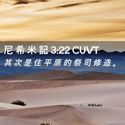 Picture 02 - 尼 希 米 記 3:22 CUVT - 其 次 是 住 平 原 的 祭 司 修 造 - Bible Verse Picture