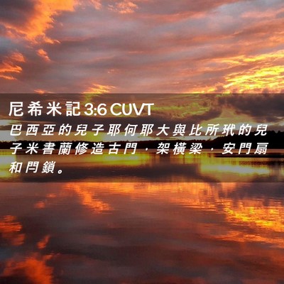 Picture 02 - 尼 希 米 記 3:6 CUVT - 巴 西 亞 的 兒 子 耶 何 耶 大 與 比 - Bible Verse Picture