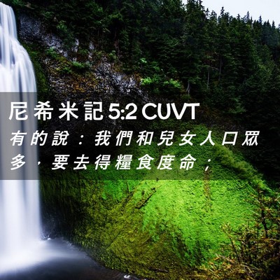 Picture 02 - 尼 希 米 記 5:2 CUVT - 有 的 說 ： 我 們 和 兒 女 人 口 眾 - Bible Verse Picture