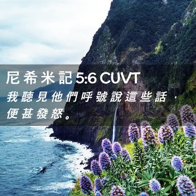 Picture 02 - 尼 希 米 記 5:6 CUVT - 我 聽 見 他 們 呼 號 說 這 些 話 ， - Bible Verse Picture