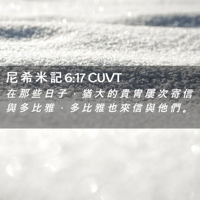 Picture 02 - 尼 希 米 記 6:17 CUVT - 在 那 些 日 子 ， 猶 大 的 貴 冑 屢 - Bible Verse Picture