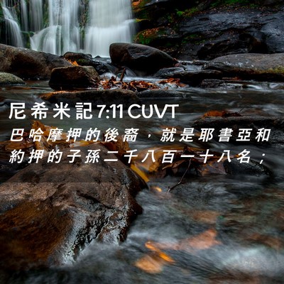 Picture 02 - 尼 希 米 記 7:11 CUVT - 巴 哈 摩 押 的 後 裔 ， 就 是 耶 書 - Bible Verse Picture