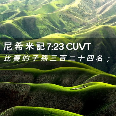 Picture 02 - 尼 希 米 記 7:23 CUVT - 比 賽 的 子 孫 三 百 二 十 四 名 - Bible Verse Picture