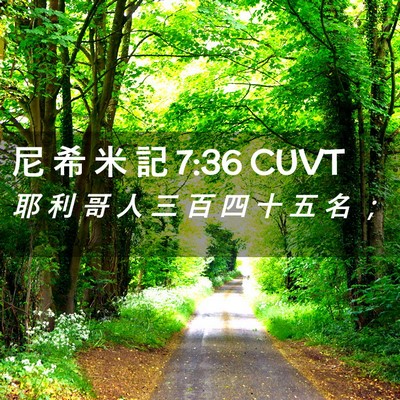 Picture 02 - 尼 希 米 記 7:36 CUVT - 耶 利 哥 人 三 百 四 十 五 名 - Bible Verse Picture