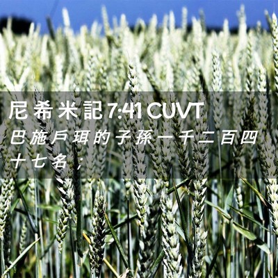 Picture 02 - 尼 希 米 記 7:41 CUVT - 巴 施 戶 珥 的 子 孫 一 千 二 百 四 - Bible Verse Picture