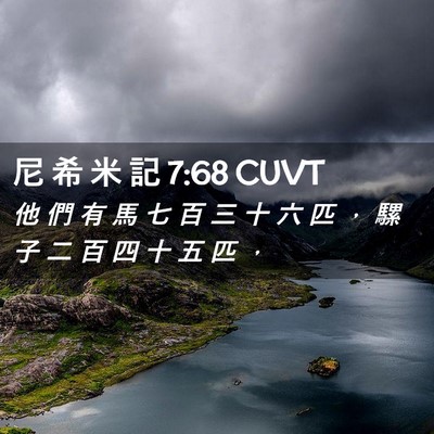 Picture 02 - 尼 希 米 記 7:68 CUVT - 他 們 有 馬 七 百 三 十 六 匹 ， 騾 - Bible Verse Picture