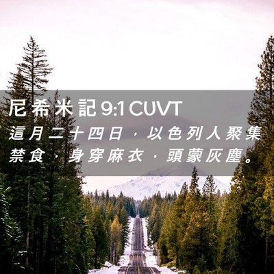 Picture 02 - 尼 希 米 記 9:1 CUVT - 這 月 二 十 四 日 ， 以 色 列 人 聚 - Bible Verse Picture