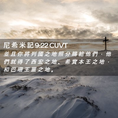 Picture 02 - 尼 希 米 記 9:22 CUVT - 並 且 你 將 列 國 之 地 照 分 賜 給 - Bible Verse Picture