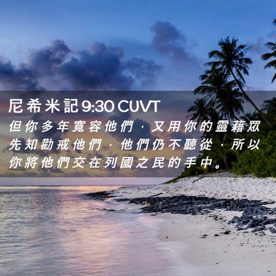 Picture 02 - 尼 希 米 記 9:30 CUVT - 但 你 多 年 寬 容 他 們 ， 又 用 你 - Bible Verse Picture