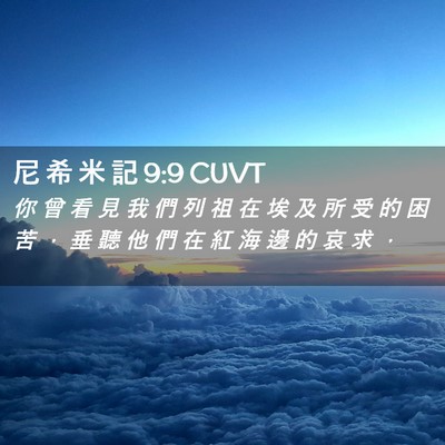 Picture 02 - 尼 希 米 記 9:9 CUVT - 你 曾 看 見 我 們 列 祖 在 埃 及 所 - Bible Verse Picture