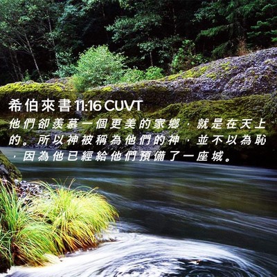 Picture 02 - 希 伯 來 書 11:16 CUVT - 他 們 卻 羨 慕 一 個 更 美 的 家 鄉 - Bible Verse Picture