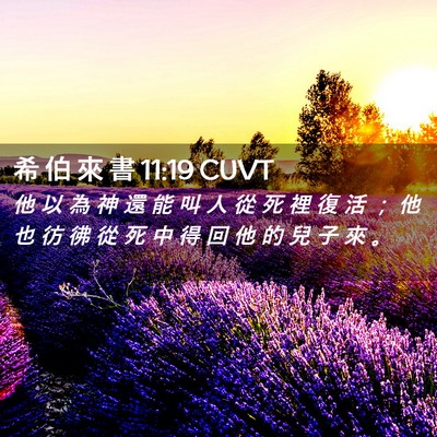 Picture 02 - 希 伯 來 書 11:19 CUVT - 他 以 為 神 還 能 叫 人 從 死 裡 復 - Bible Verse Picture
