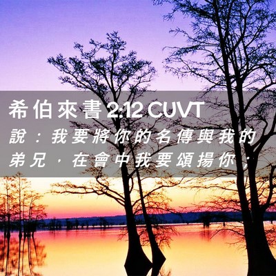 Picture 02 - 希 伯 來 書 2:12 CUVT - 說 ： 我 要 將 你 的 名 傳 與 我 的 - Bible Verse Picture